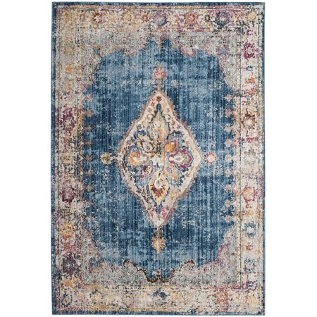 Safavieh 9 x 12 ft. Bristol Power Loomed Large Rectangle Area Rug Blue & Ivory BTL348C-9